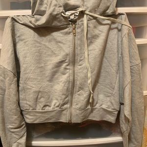 Gray cropped hoodie